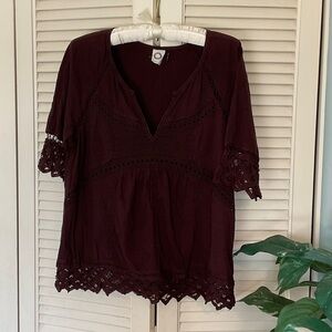 Anthropologie Akemi + Kin Lace Trimmed Blouse